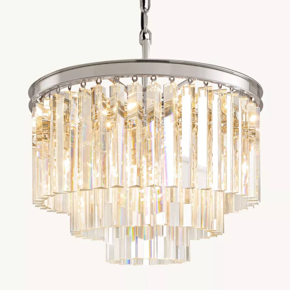 Odeon Layered Crystal Round Chandelier 20"