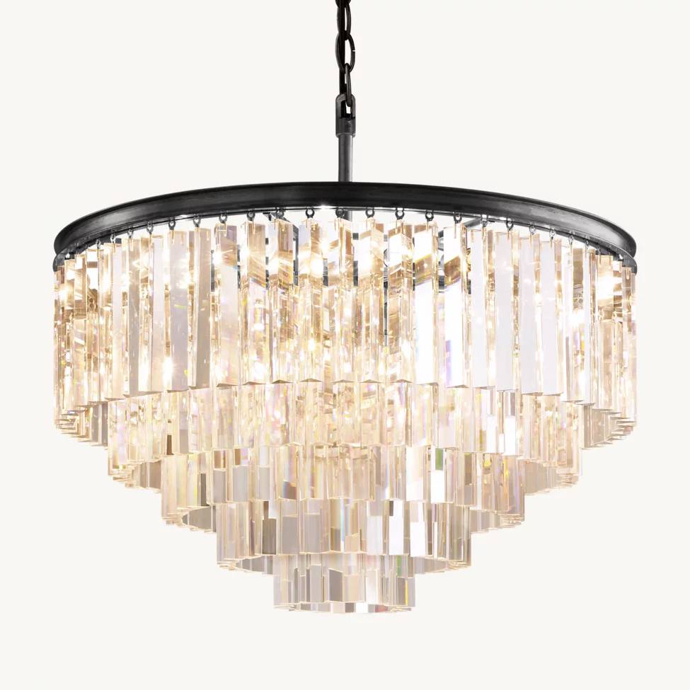 Odeon Layered Crystal Round Chandelier 32"