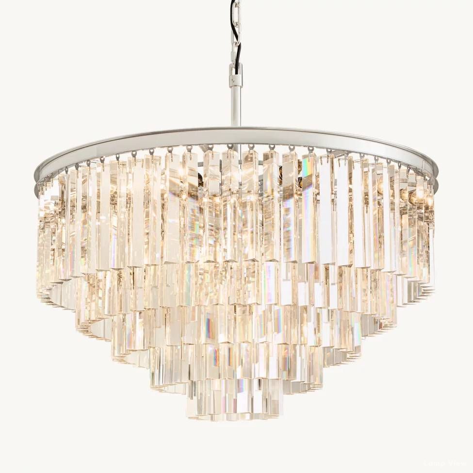 Odeon Layered Crystal Round Chandelier 32"