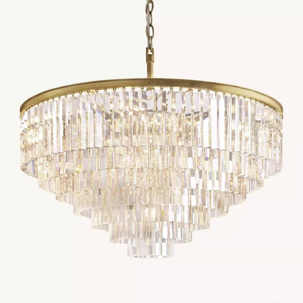Odeon Layered Crystal Round Chandelier 44"