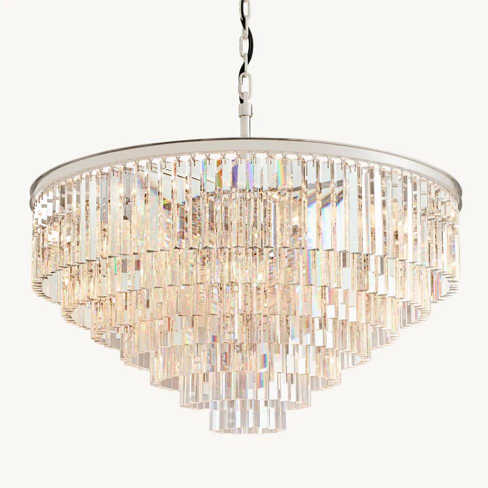 Odeon Layered Crystal Round Chandelier 44"