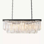 Odeon Layered Crystal Rectangular Chandelier 40"