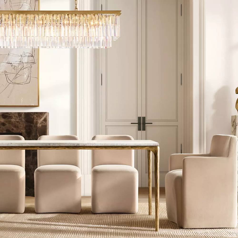 Odeon Layered Crystal Rectangular Chandelier 59"