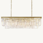 Odeon Layered Crystal Rectangular Chandelier 49"