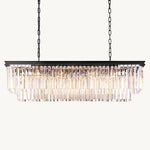 Odeon Layered Crystal Rectangular Chandelier 49"