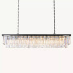 Odeon Layered Crystal Rectangular Chandelier 72"