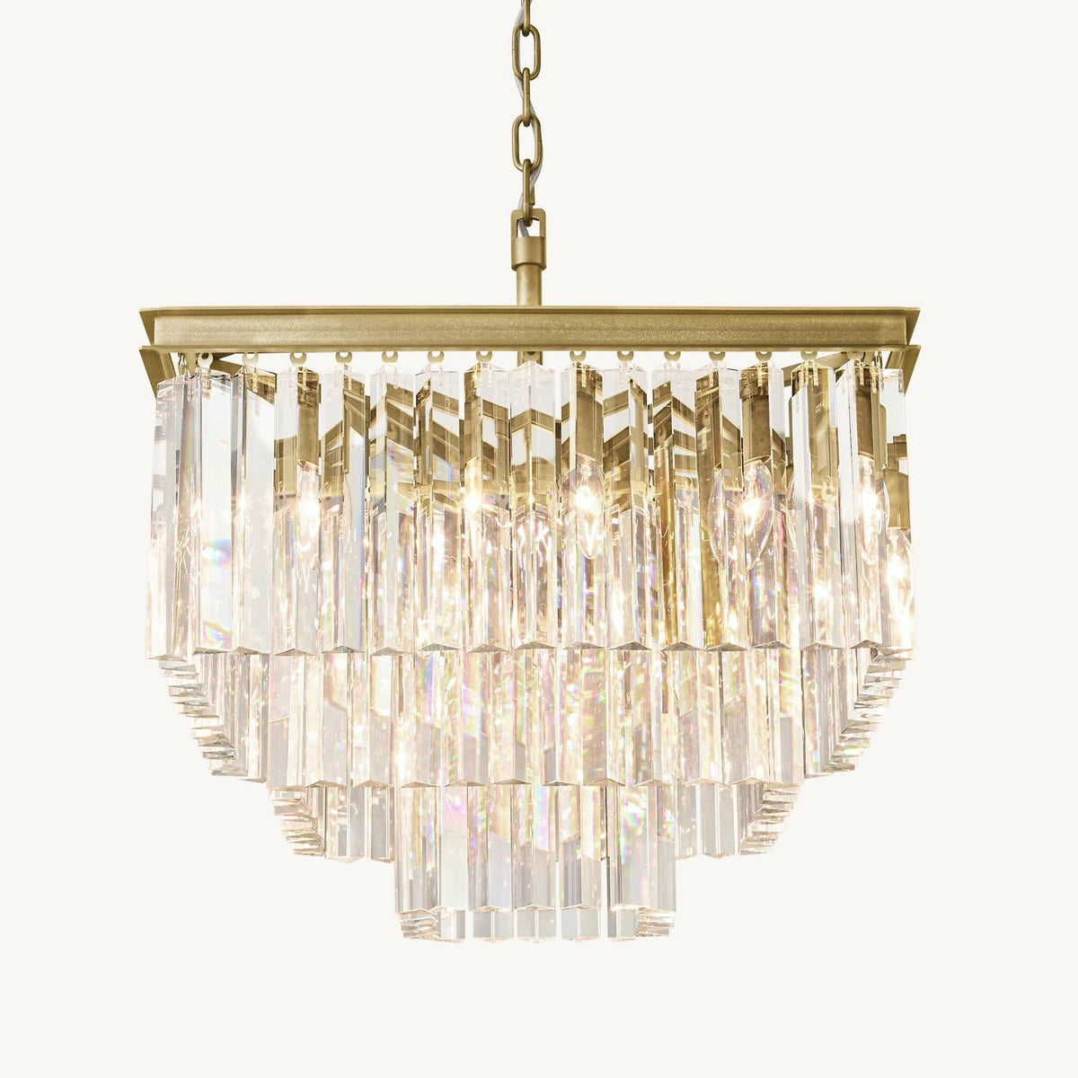 Odeon Layered Crystal Square Chandelier 22"