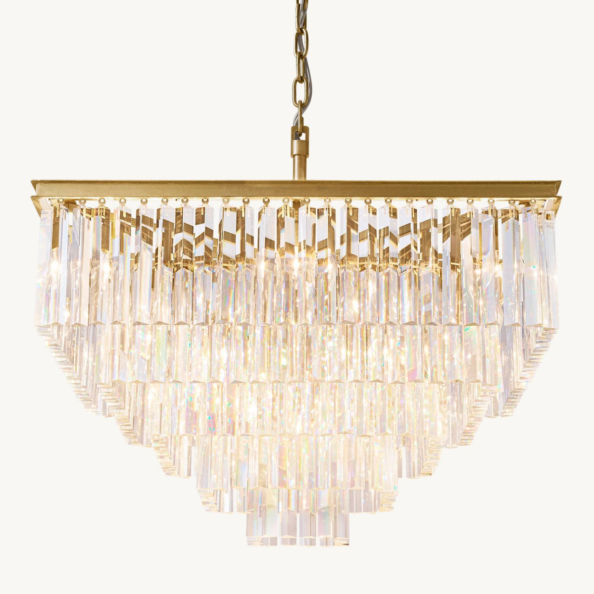 Odeon Layered Crystal Square Chandelier 34"