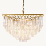 Odeon Layered Crystal Square Chandelier 34"