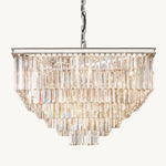 Odeon Layered Crystal Square Chandelier 34"