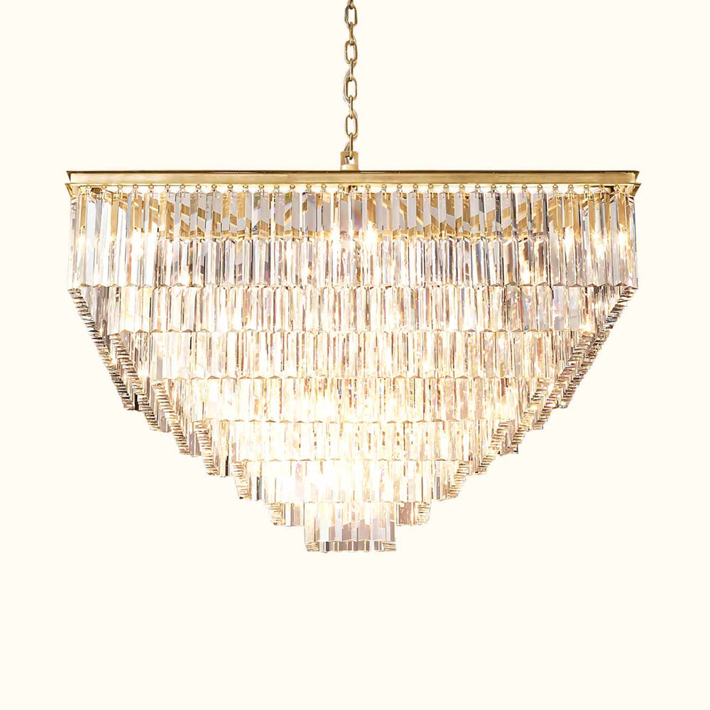 Odeon Layered Crystal Square Chandelier 47"