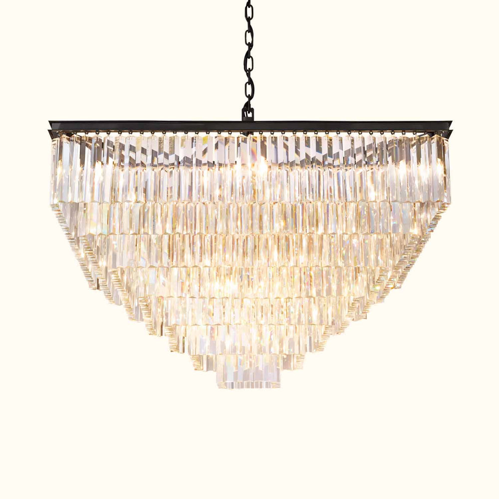 Odeon Layered Crystal Square Chandelier 47"