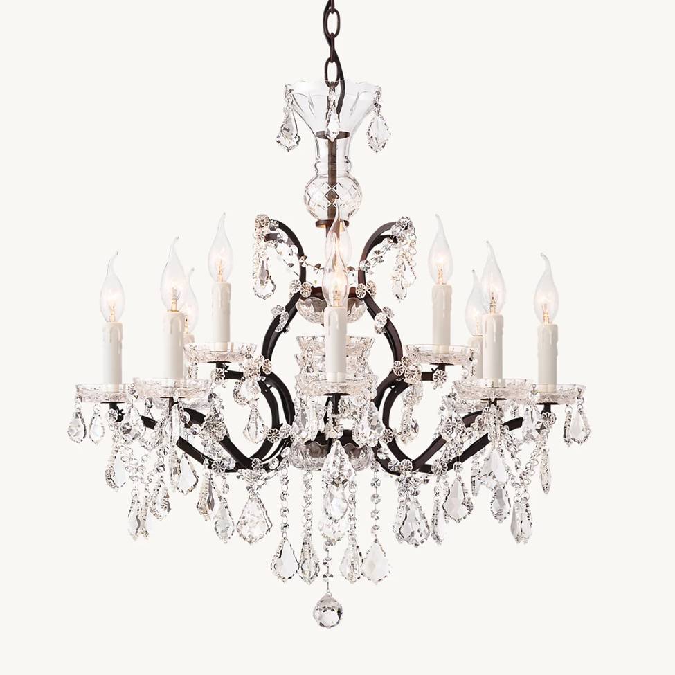 Rococo Garland Crystal Round Chandelier 28"
