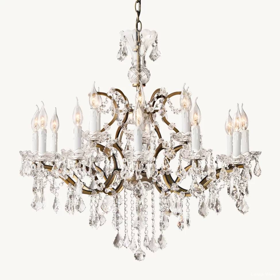 Rococo Garland Crystal Round Chandelier 33"