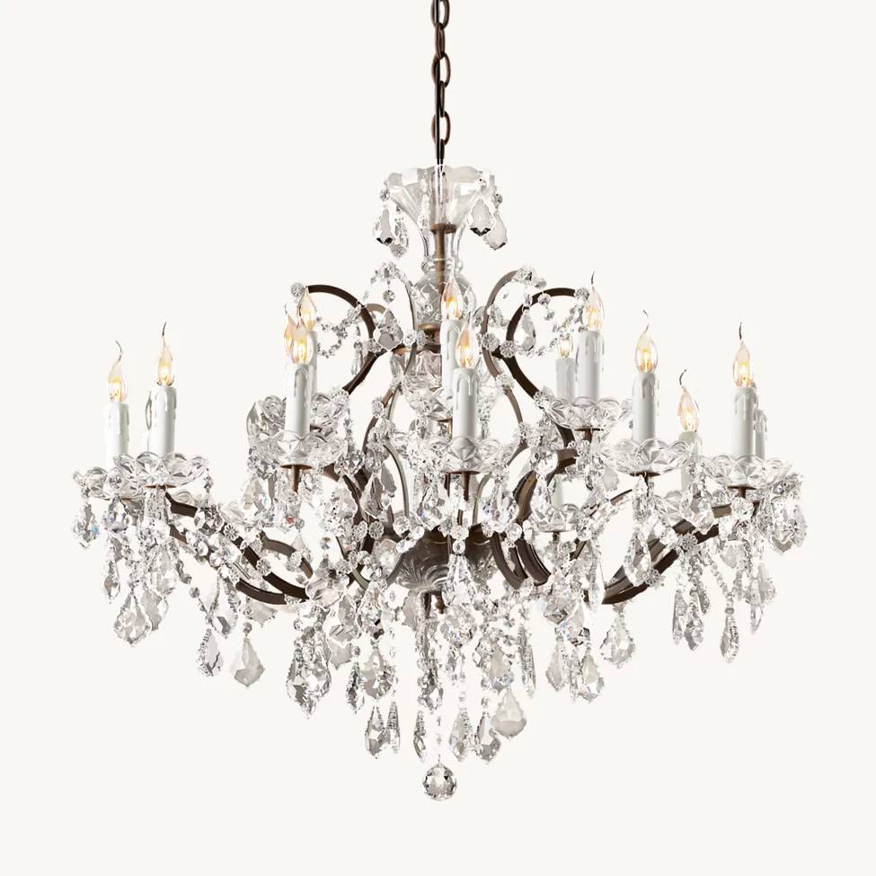 Rococo Garland Crystal Round Chandelier 33"