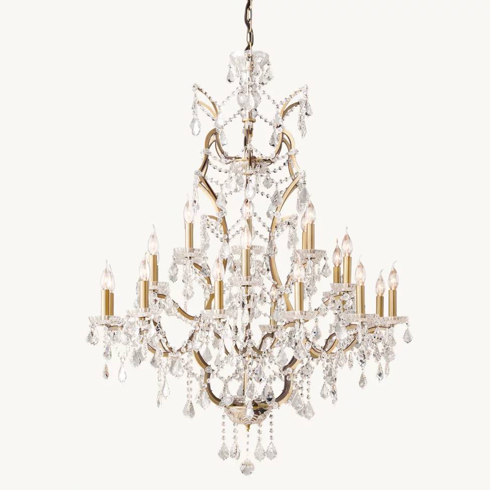Rococo Garland Crystal Round Chandelier 40"