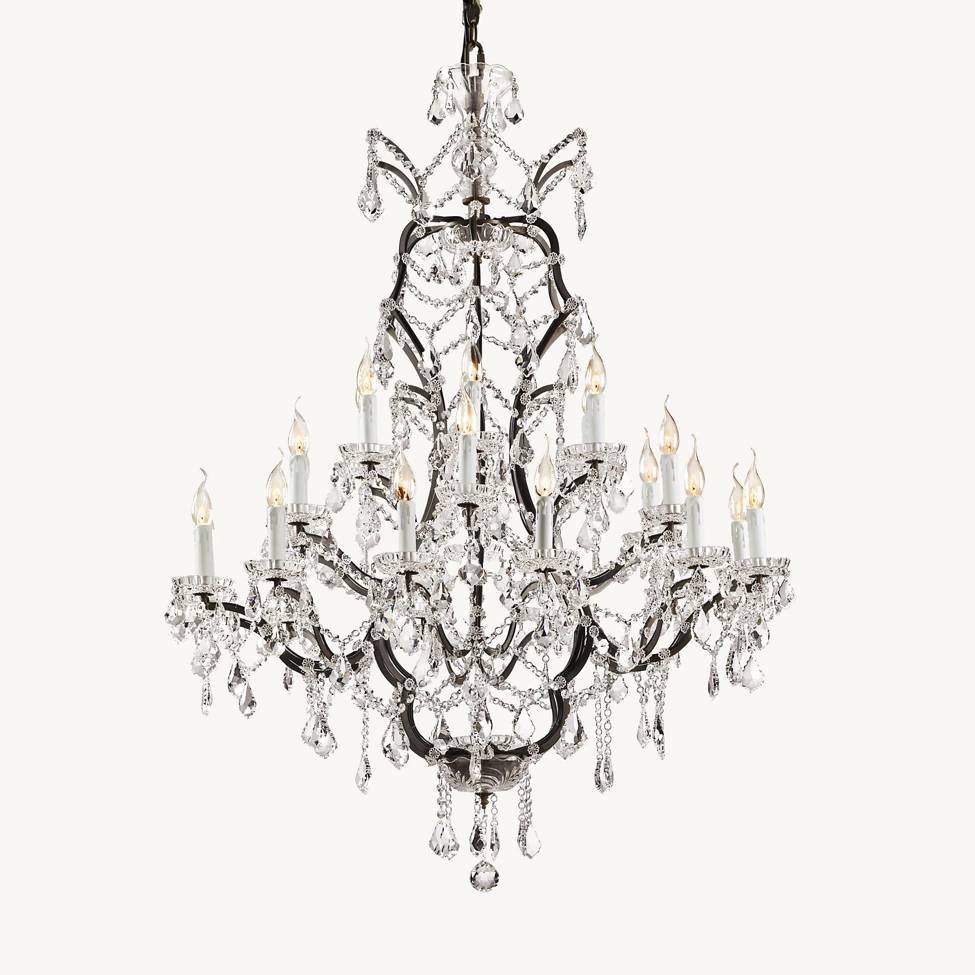 Rococo Garland Crystal Round Chandelier 40"