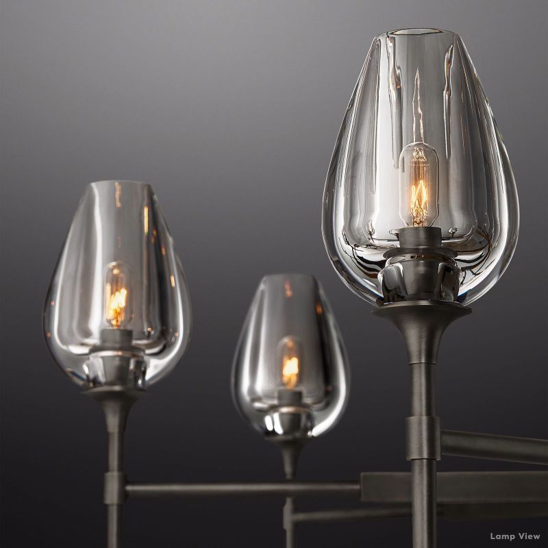 Tulip Delicate Crystal Round Chandelier 27"