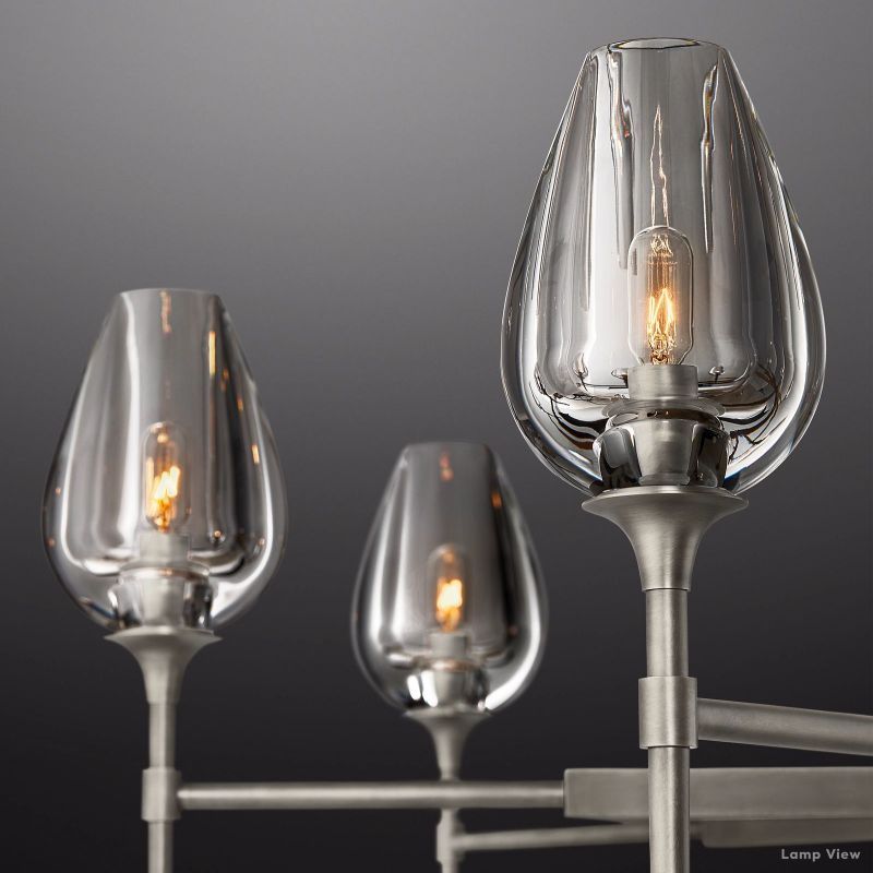 Tulip Delicate Crystal Round Chandelier 42"