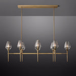 Tulip Delicate Crystal Linear Chandelier 52"