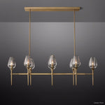 Tulip Delicate Crystal Linear Chandelier 52"