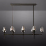 Tulip Delicate Crystal Linear Chandelier 52"