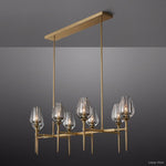 Tulip Delicate Crystal Linear Chandelier 52"