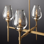 Tulip Delicate Crystal Linear Chandelier 52"