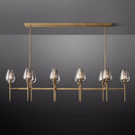Tulip Delicate Crystal Linear Chandelier 65"