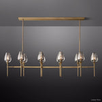 Tulip Delicate Crystal Linear Chandelier 65"