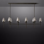 Tulip Delicate Crystal Linear Chandelier 65"