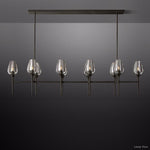 Tulip Delicate Crystal Linear Chandelier 65"