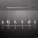 Tulip Delicate Crystal Linear Chandelier 65"