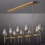 Tulip Delicate Crystal Linear Chandelier 65"