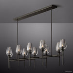Tulip Delicate Crystal Linear Chandelier 65"