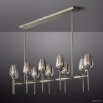 Tulip Delicate Crystal Linear Chandelier 65"