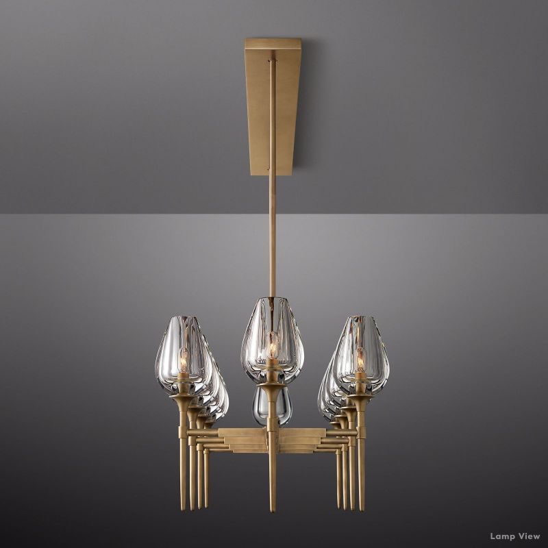 Tulip Delicate Crystal Linear Chandelier 65"