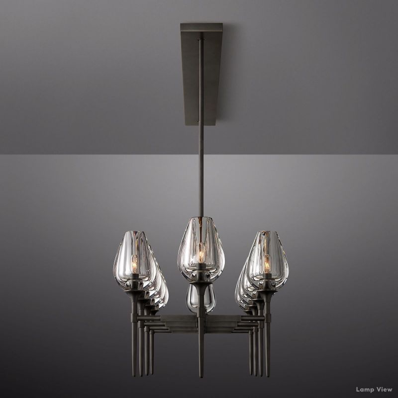 Tulip Delicate Crystal Linear Chandelier 65"