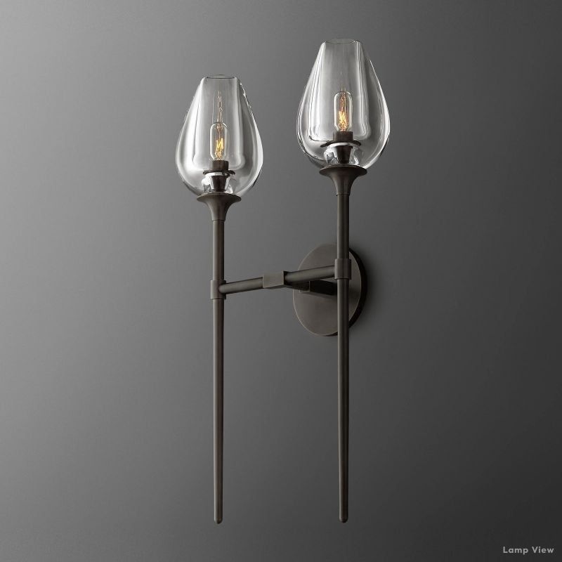 Tulip Delicate Crystal Double Wall Sconce