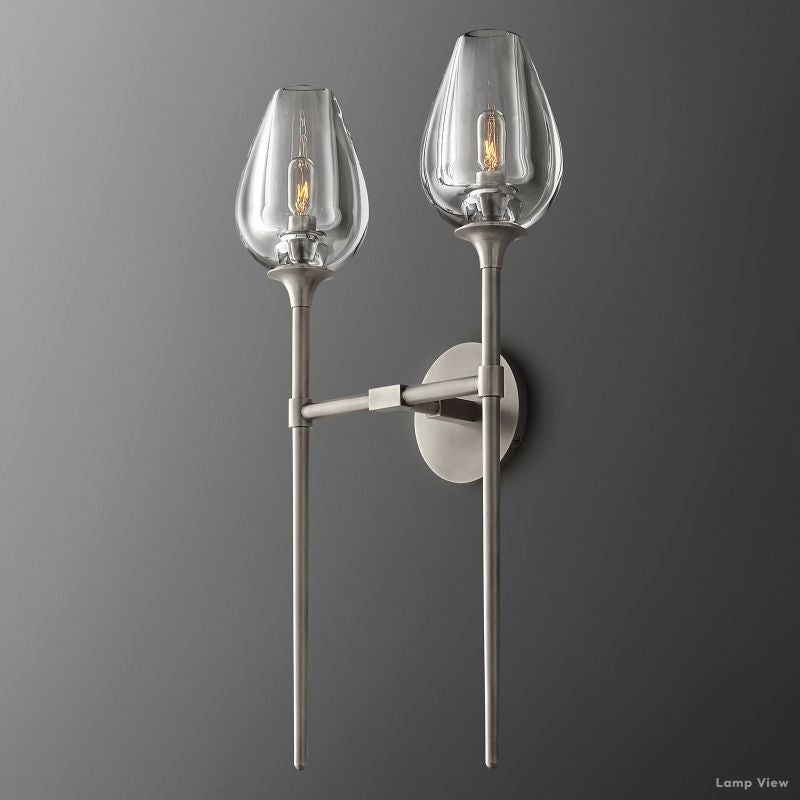 Tulip Delicate Crystal Double Wall Sconce