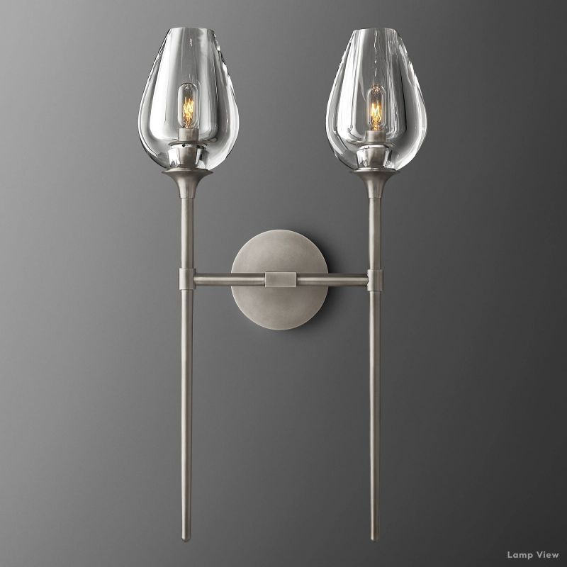 Tulip Delicate Crystal Double Wall Sconce