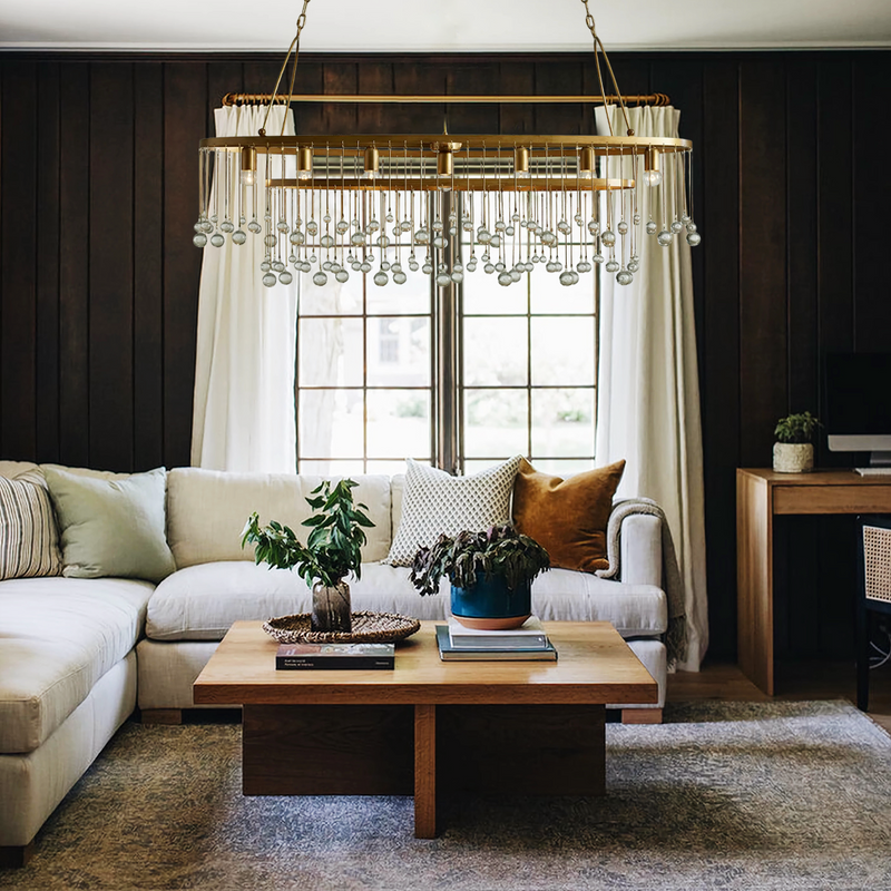 Aubrey Trailing Crystal Oval Chandelier