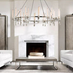 Fontanelle Modernist Glass Round Chandelier 70"