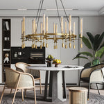 Fontanelle Modernist Glass Round Chandelier 46"
