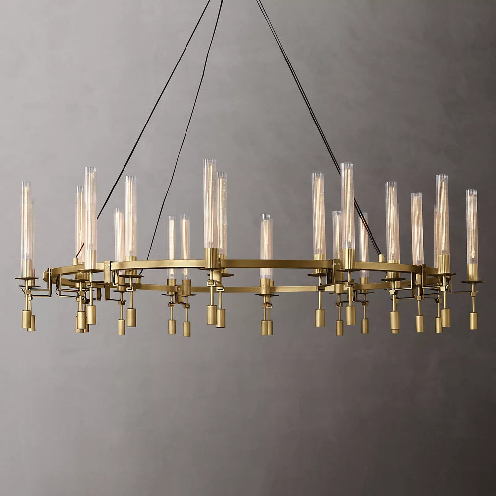 Fontanelle Modernist Glass Round Chandelier 70"