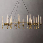 Fontanelle Modernist Glass Round Chandelier 70"