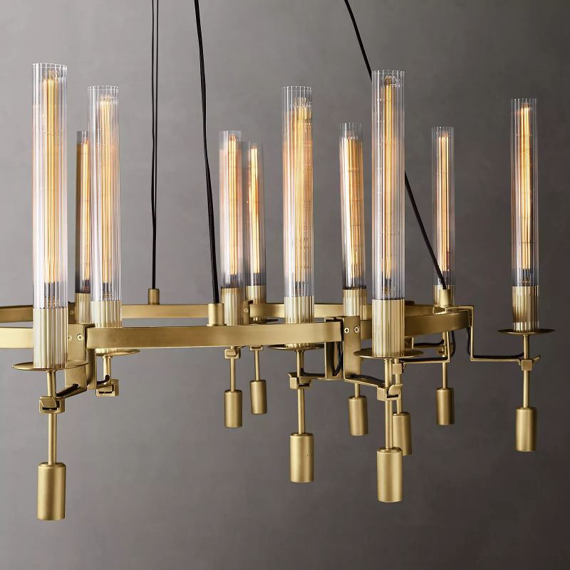 Fontanelle Modernist Glass Round Chandelier 70"