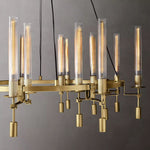 Fontanelle Modernist Glass Round Chandelier 70"