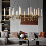 Fontanelle Modernist Glass Round Chandelier 70"