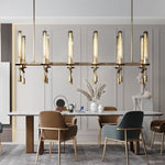 Fontanelle Modernist Glass Linear Chandelier 54"